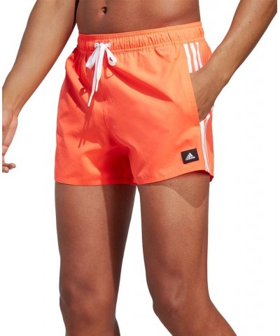 Men's 3-Stripes Classics Very Short 3" Swim Shorts Orange $23.63 Swimsuits