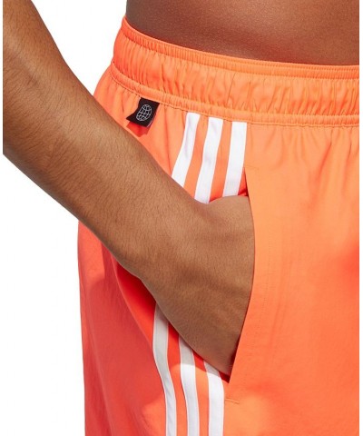 Men's 3-Stripes Classics Very Short 3" Swim Shorts Orange $23.63 Swimsuits