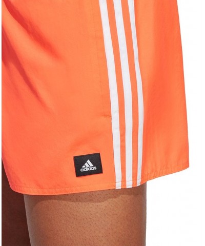 Men's 3-Stripes Classics Very Short 3" Swim Shorts Orange $23.63 Swimsuits