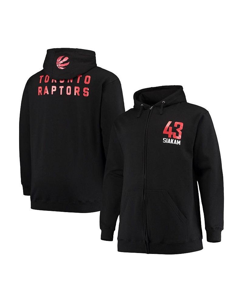 Men's Branded Pascal Siakam Black Toronto Raptors Big and Tall Player Name and Number Full-Zip Hoodie Jacket $29.00 Jackets