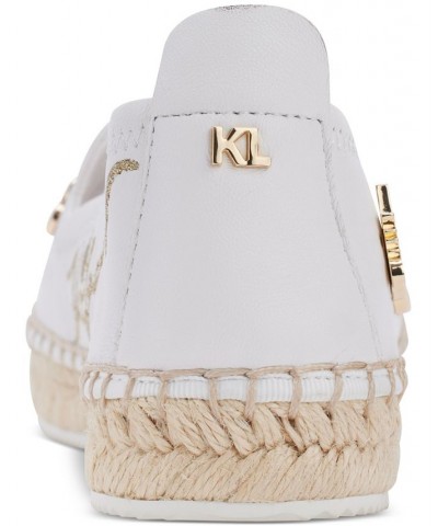 Women's Michaela Embellished Slip-On Espadrille Flats White $73.01 Shoes