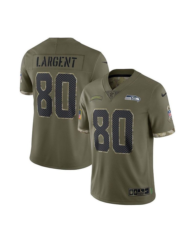 Men's Steve Largent Olive Seattle Seahawks 2022 Salute To Service Retired Player Limited Jersey $52.20 Jersey