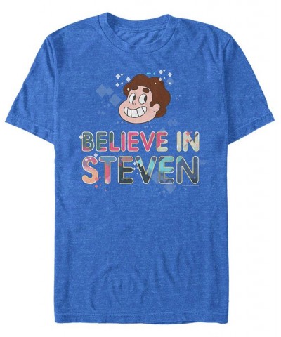 Men's Steven Universe Believe in Gems Short Sleeve T- shirt Blue $20.99 T-Shirts