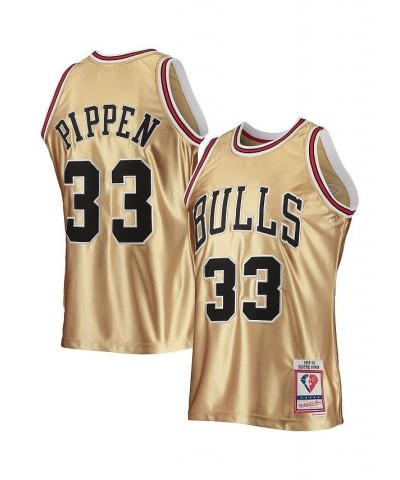 Men's Scottie Pippen Gold Chicago Bulls 75th Anniversary 1997-98 Hardwood Classics Swingman Jersey $56.40 Jersey