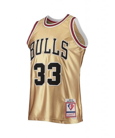 Men's Scottie Pippen Gold Chicago Bulls 75th Anniversary 1997-98 Hardwood Classics Swingman Jersey $56.40 Jersey