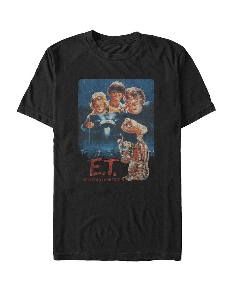 E.T. the Extra-Terrestrial Men's Distressed Vintage-Like Photograph Short Sleeve T-Shirt Black $19.94 T-Shirts