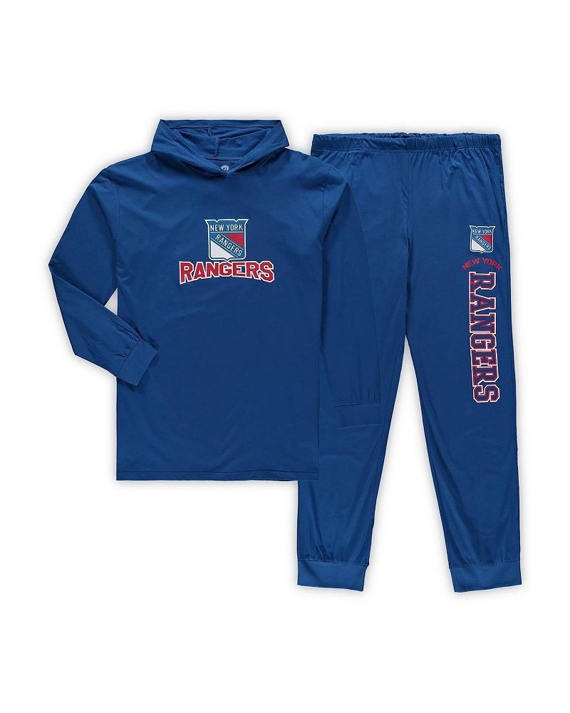 Men's Blue New York Rangers Big and Tall Pullover Hoodie and Joggers Sleep Set $29.93 Pajama