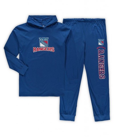 Men's Blue New York Rangers Big and Tall Pullover Hoodie and Joggers Sleep Set $29.93 Pajama