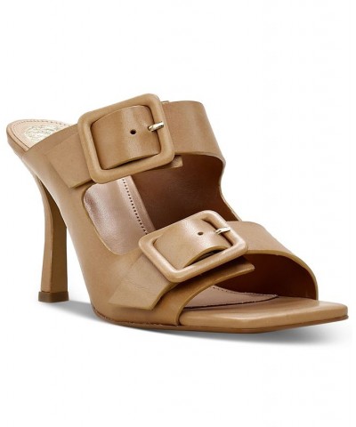 Babenet Buckled Strappy Mule Sandals Tan/Beige $45.60 Shoes