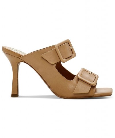 Babenet Buckled Strappy Mule Sandals Tan/Beige $45.60 Shoes