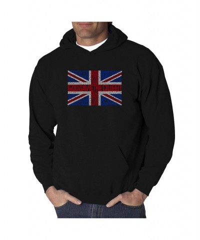 Men's Word Art Hooded Sweatshirt - God Save The Queen Black $30.00 Sweatshirt