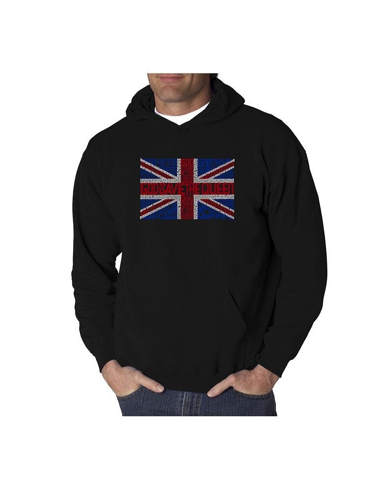 Men's Word Art Hooded Sweatshirt - God Save The Queen Black $30.00 Sweatshirt