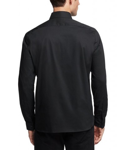 Men's Slim-Fit Never-Tuck Dress Shirt Black $21.17 Dress Shirts