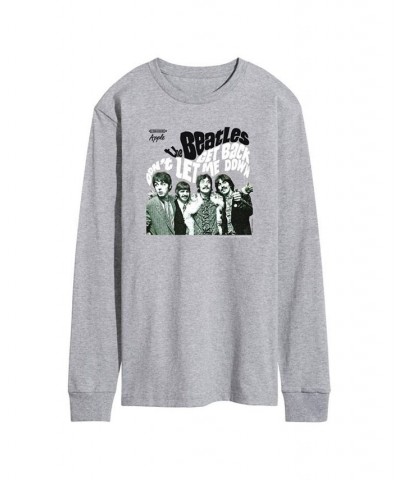 Men's The Beatles Let It Be Long Sleeve T-shirt Gray $21.42 T-Shirts