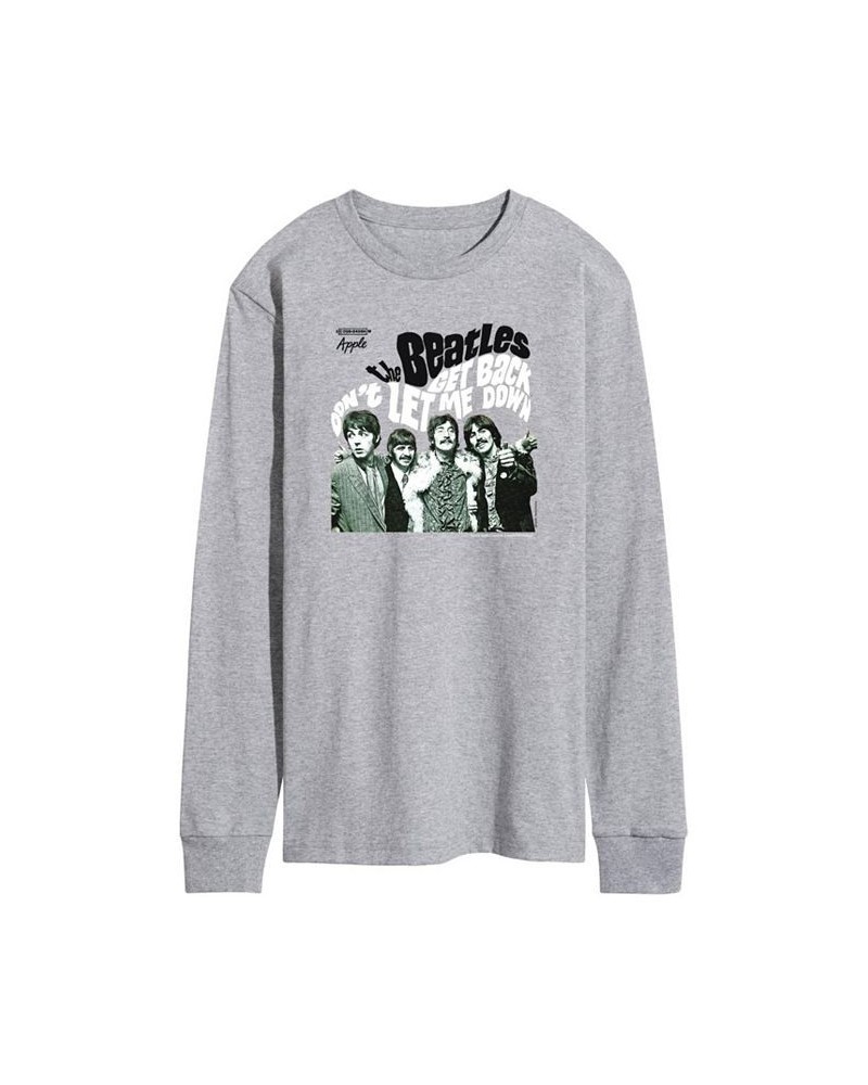 Men's The Beatles Let It Be Long Sleeve T-shirt Gray $21.42 T-Shirts