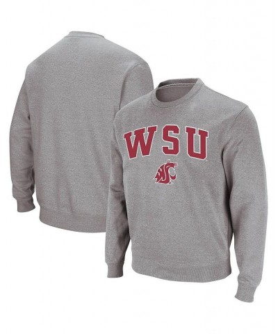 Men's Heather Gray Washington State Cougars Arch & Logo Crew Neck Sweatshirt $25.37 Sweatshirt