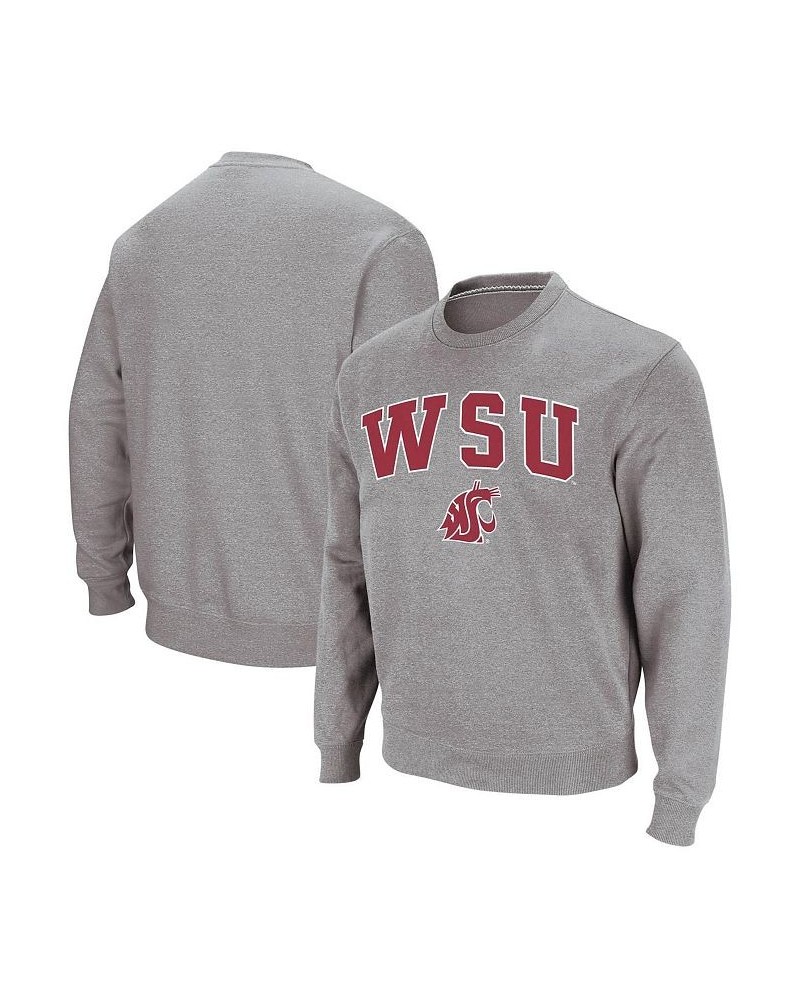 Men's Heather Gray Washington State Cougars Arch & Logo Crew Neck Sweatshirt $25.37 Sweatshirt