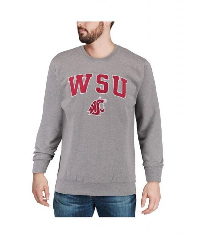 Men's Heather Gray Washington State Cougars Arch & Logo Crew Neck Sweatshirt $25.37 Sweatshirt