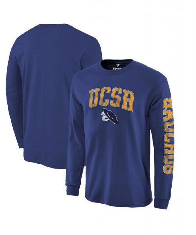 Men's Branded Royal UC Santa Barbara Gauchos Distressed Arch Over Logo Long Sleeve T-shirt $21.65 T-Shirts