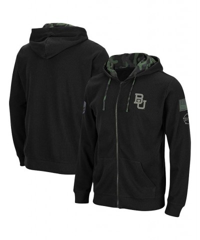 Men's Black Baylor Bears OHT Military-Inspired Appreciation Waffle Full-Zip Hoodie $34.30 Sweatshirt