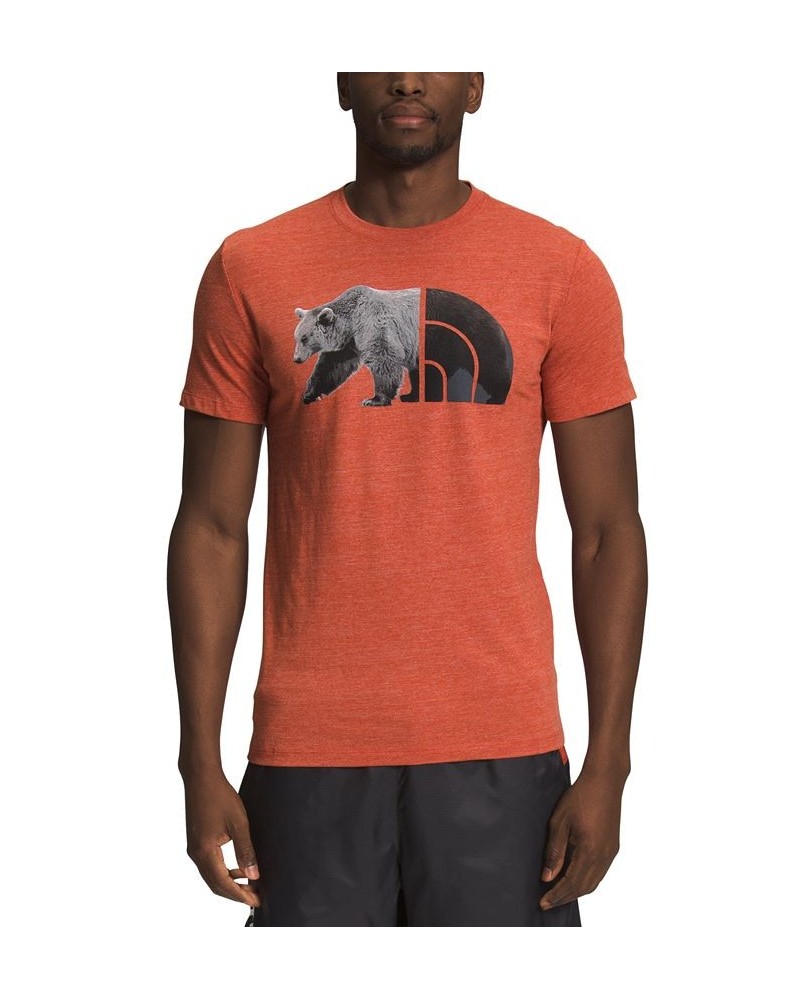 Men's Slim-Fit Bear Logo Graphic T-Shirt Orange $19.60 T-Shirts