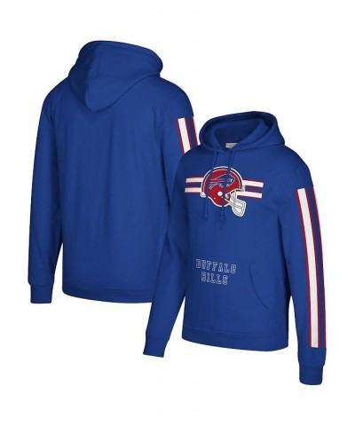 Men's Royal Buffalo Bills Three Stripe Pullover Hoodie $43.34 Sweatshirt