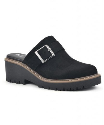 Women's Daring Wedge Mules Black $44.50 Shoes