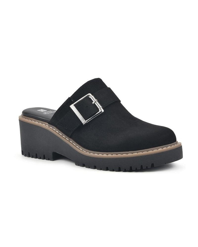 Women's Daring Wedge Mules Black $44.50 Shoes