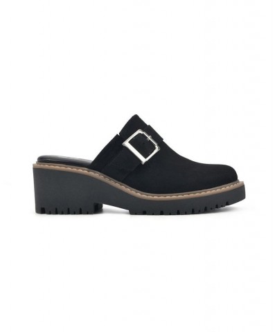 Women's Daring Wedge Mules Black $44.50 Shoes