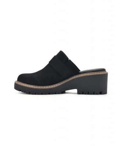 Women's Daring Wedge Mules Black $44.50 Shoes