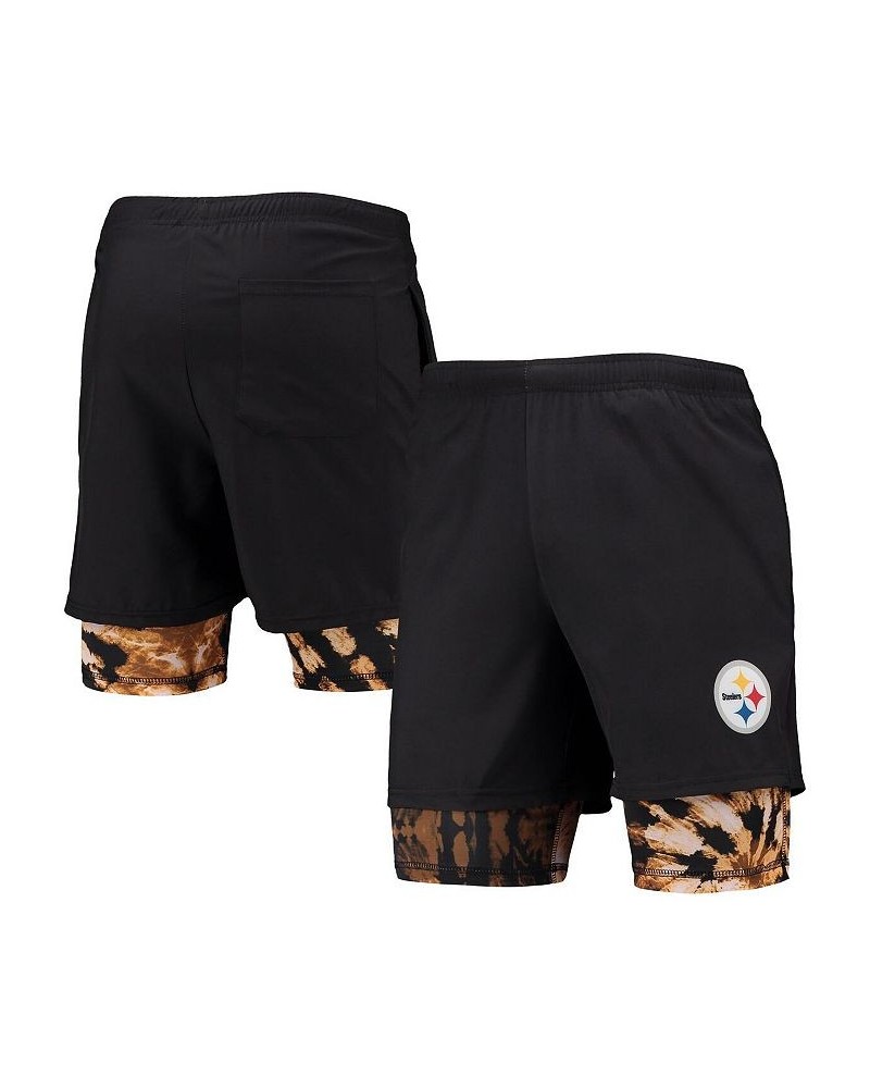 Men's Black Pittsburgh Steelers Running Shorts $28.70 Shorts