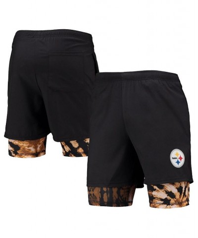 Men's Black Pittsburgh Steelers Running Shorts $28.70 Shorts