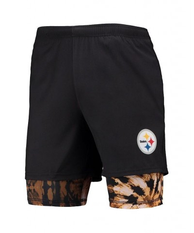 Men's Black Pittsburgh Steelers Running Shorts $28.70 Shorts