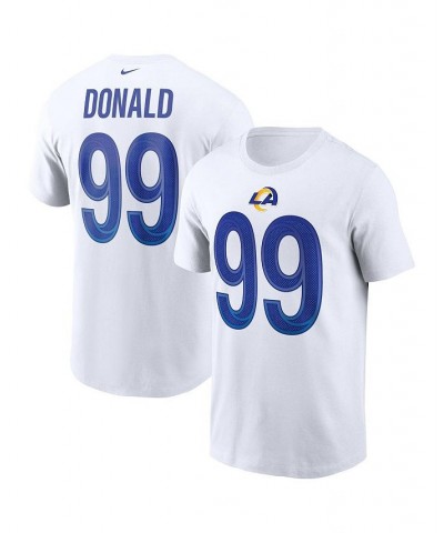 Men's Aaron Donald White Los Angeles Rams Name and Number T-shirt $26.09 T-Shirts