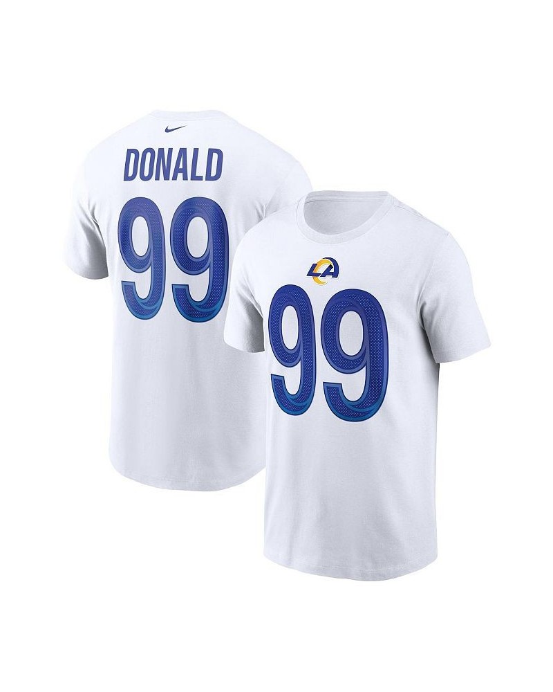 Men's Aaron Donald White Los Angeles Rams Name and Number T-shirt $26.09 T-Shirts