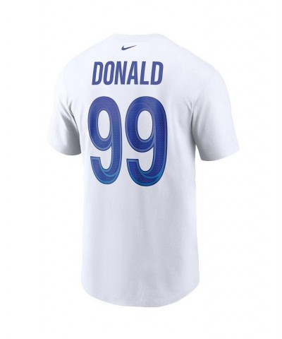 Men's Aaron Donald White Los Angeles Rams Name and Number T-shirt $26.09 T-Shirts