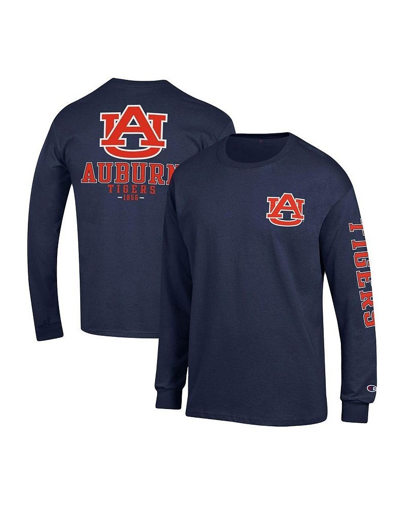 Men's Navy Auburn Tigers Team Stack Long Sleeve T-shirt $21.00 T-Shirts