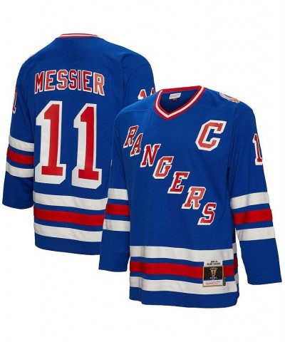 Men's Mark Messier Blue New York Rangers 1993 Blue Line Player Jersey $68.80 Jersey