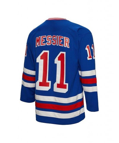 Men's Mark Messier Blue New York Rangers 1993 Blue Line Player Jersey $68.80 Jersey