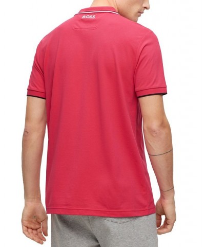 BOSS Men's Cotton-Blend Contrast Details Polo Shirt Pink $58.88 Polo Shirts