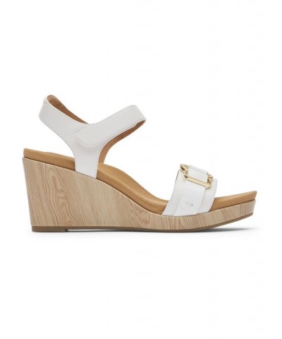 Women's Briah II Two Band Wedge Sandal White $64.40 Shoes