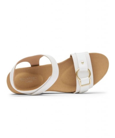 Women's Briah II Two Band Wedge Sandal White $64.40 Shoes