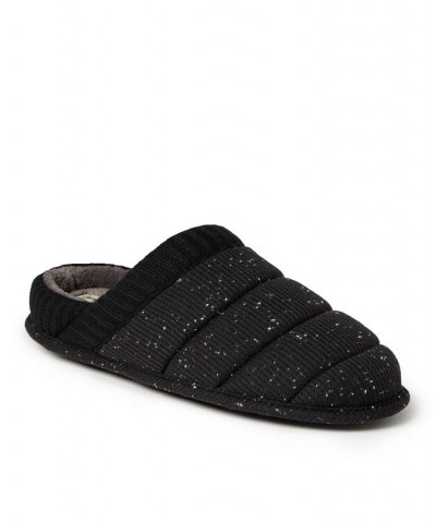 Men's Aiden Flecked Waffle Knit Clog Slippers Black $29.64 Shoes