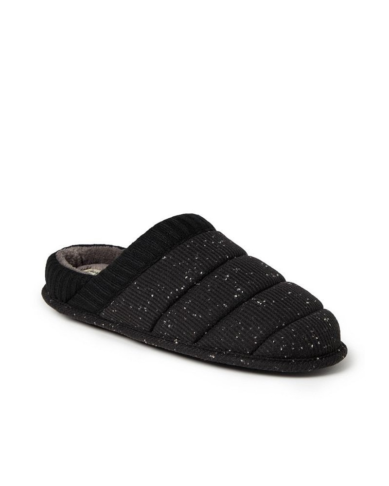 Men's Aiden Flecked Waffle Knit Clog Slippers Black $29.64 Shoes