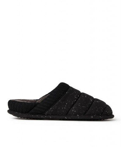 Men's Aiden Flecked Waffle Knit Clog Slippers Black $29.64 Shoes