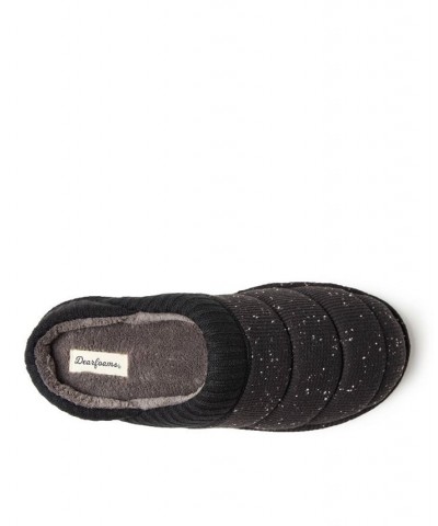 Men's Aiden Flecked Waffle Knit Clog Slippers Black $29.64 Shoes