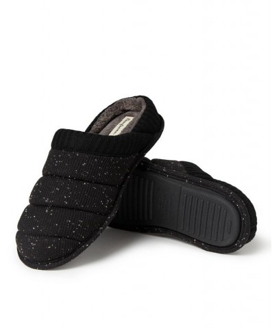 Men's Aiden Flecked Waffle Knit Clog Slippers Black $29.64 Shoes