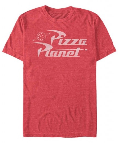 Men's Disney Pixar Toy Story Pizza Planet Logo Short Sleeve T-shirt Red $20.99 T-Shirts