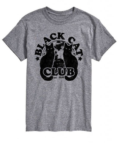 Men's Black Cat Club Classic Fit T-shirt Gray $16.10 T-Shirts