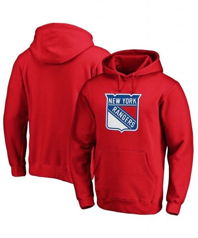 Men's Red New York Rangers Primary Logo Pullover Hoodie $34.21 Sweatshirt